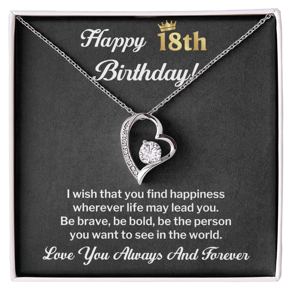 18th Birthday Necklace Gift With Loving Message