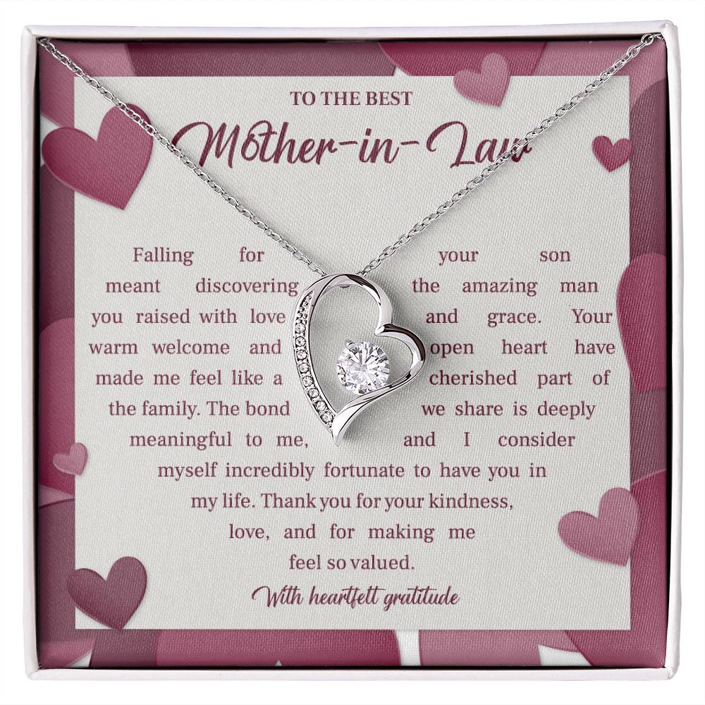 Elegant Mother-in-Law Necklace with Gift Box and Message