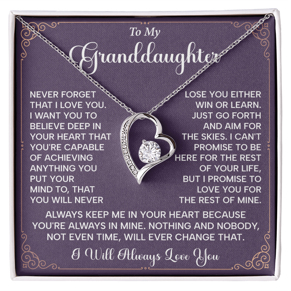 Granddaughter Necklace Gift With Inspiring Card