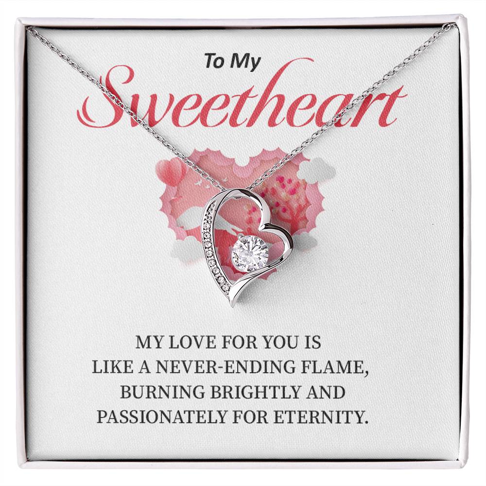 Sweetheart Necklace Gift – Eternal Flame Love Card