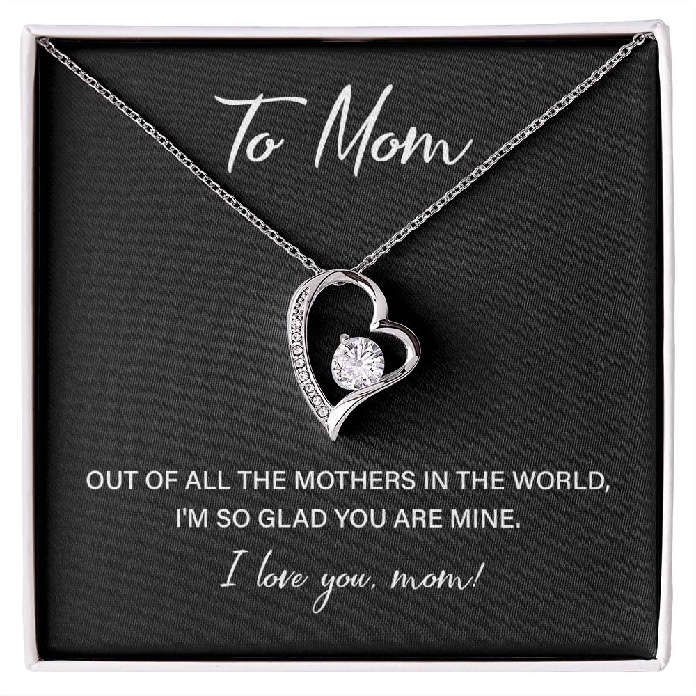 Heart Necklace for Mom With Sweet Love Note and Gift Box