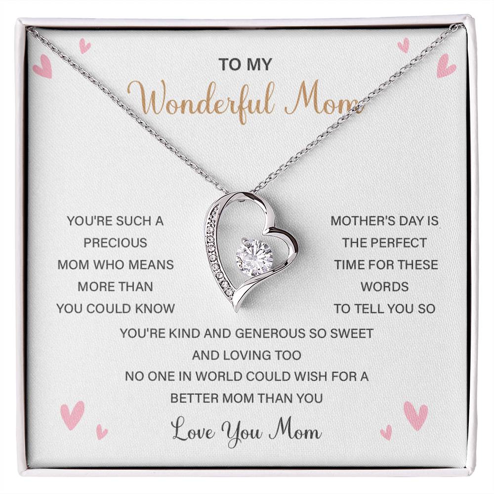 Love Shape Necklace Gift for Mom With Sweet Card & Box
