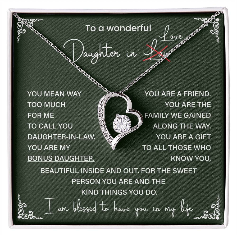 Bonus Daughter Necklace Gift – Daughter-in-Love Heart Pendant