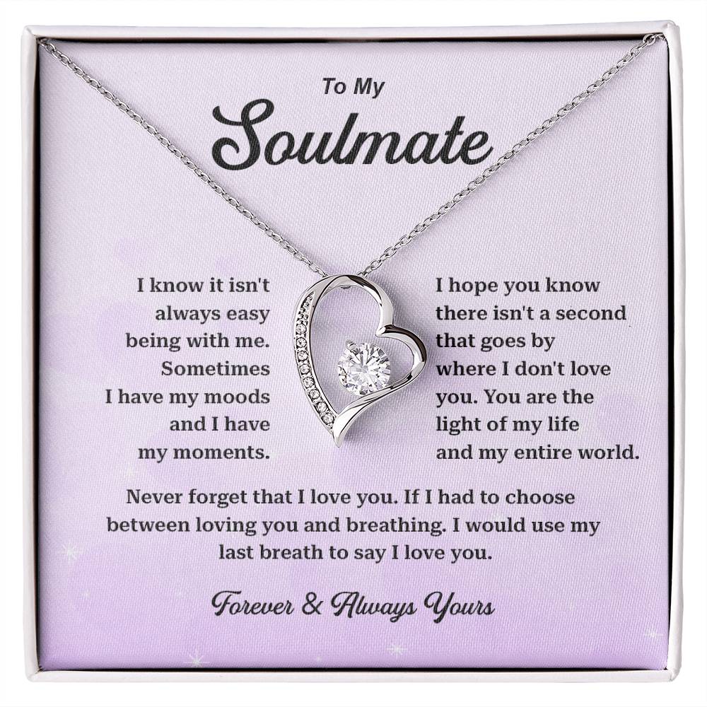 Soulmate Necklace Gift – Forever & Always Yours Card