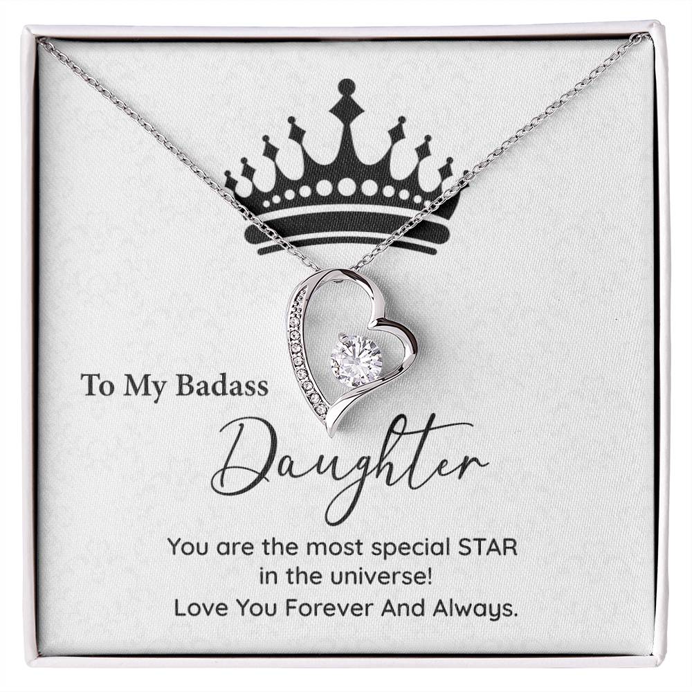 Badass Daughter Gift – Crown Message Card Jewelry