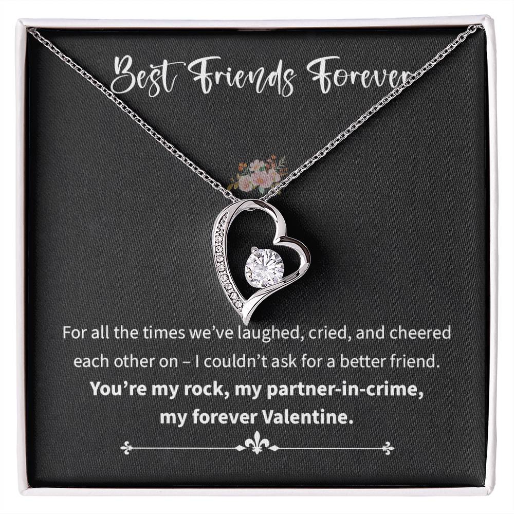 Best Friends Forever, Heartfelt Message With Necklace Happiness Necklace Celebrating Necklace Gift Of True Friendship Thankful For Your Unwavering Support Thank You Necklace Gift My Partner-in-crime Jewelry Forever Valentine Gift