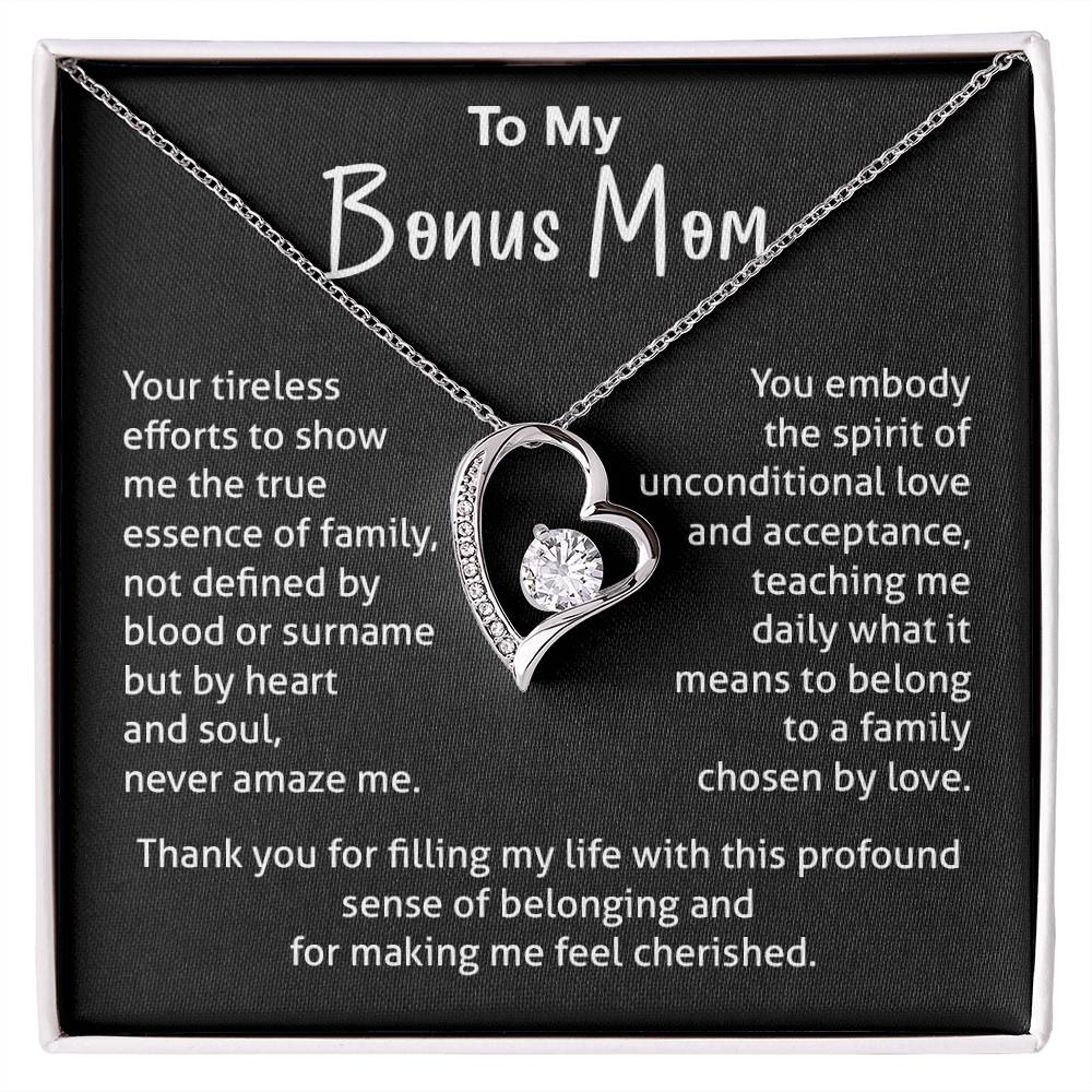 To My Bonus Mom Forever Family Necklace Gift Bonus Mom Personalized Necklace Mother Figure Necklace Gift Bonus Mom Special Occasion Gift Bonus Mom Thank You Gift Bonus Mom Love Necklace Necklace For Bonus Mom Bonus Mom Necklace Gift