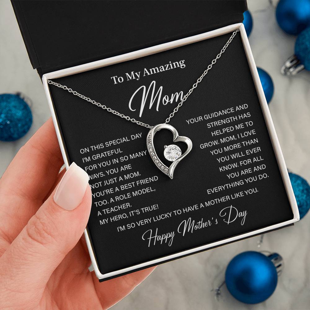Amazing Mom Necklace Gift with Message Card