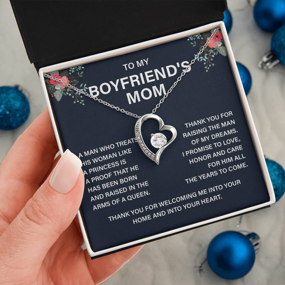 Boyfriend’s Mom Gift Necklace with Message Card