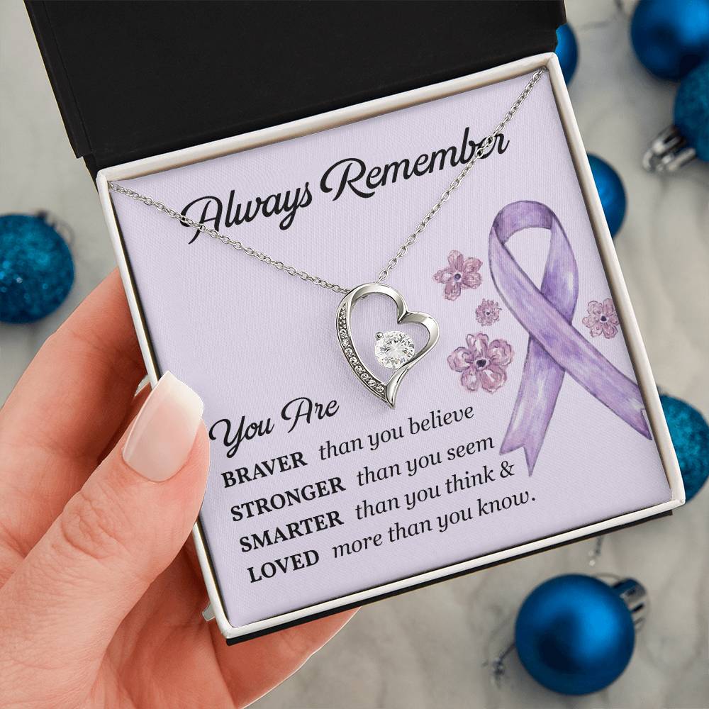 Cancer Support Gift with Purple Ribbon – Message Card