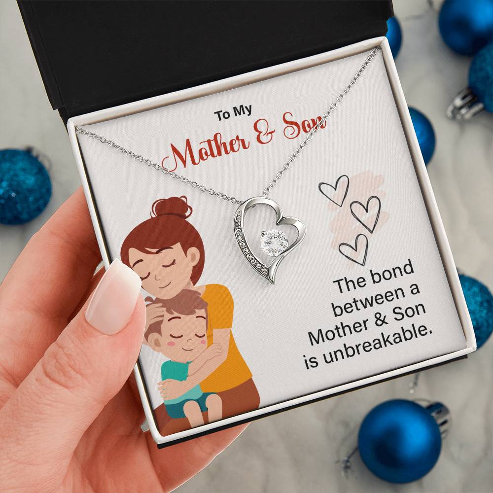 Mother and Son Necklace Gift with Unbreakable Bond Card