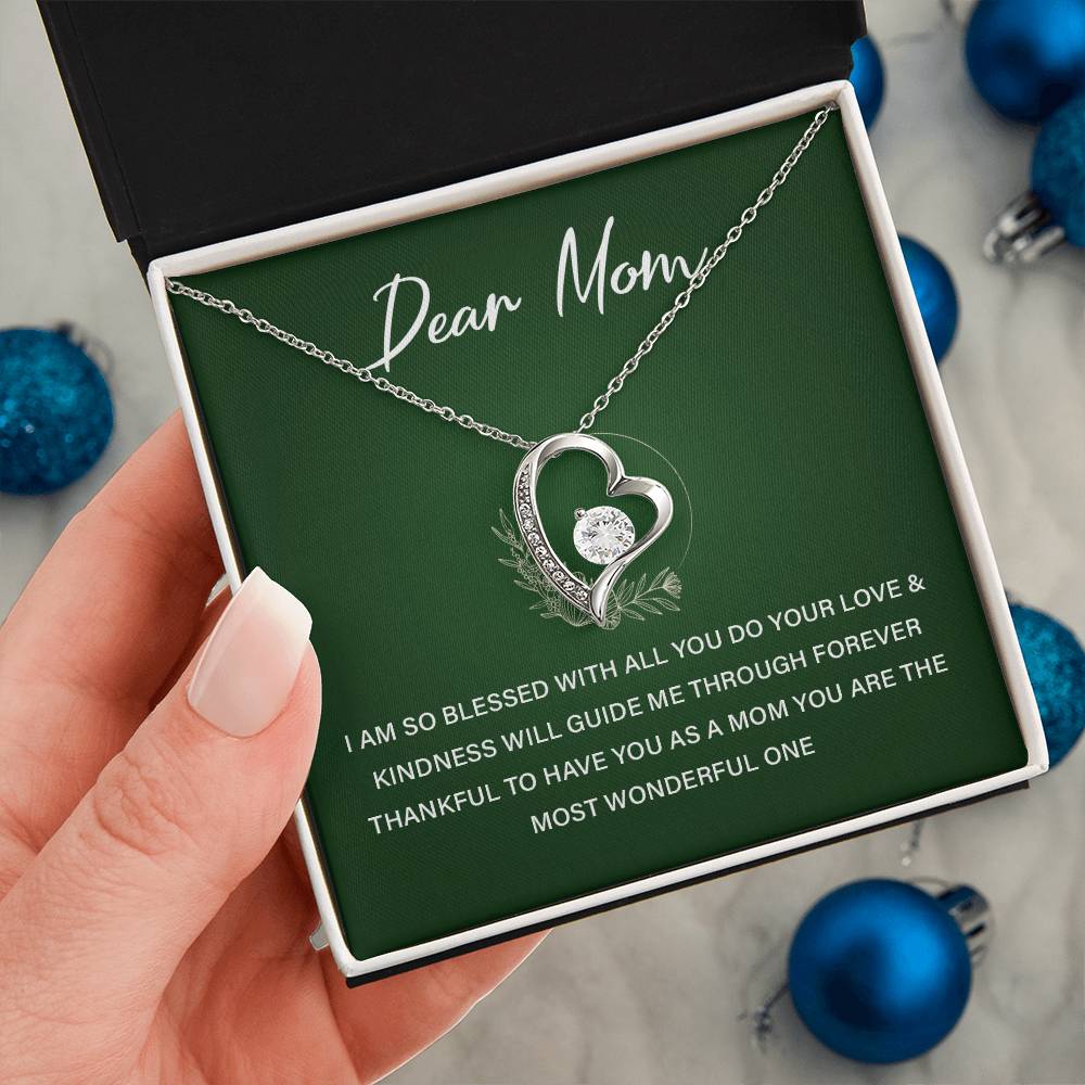 Heart Necklace Gift For Mom From Daughter With Lovely Note