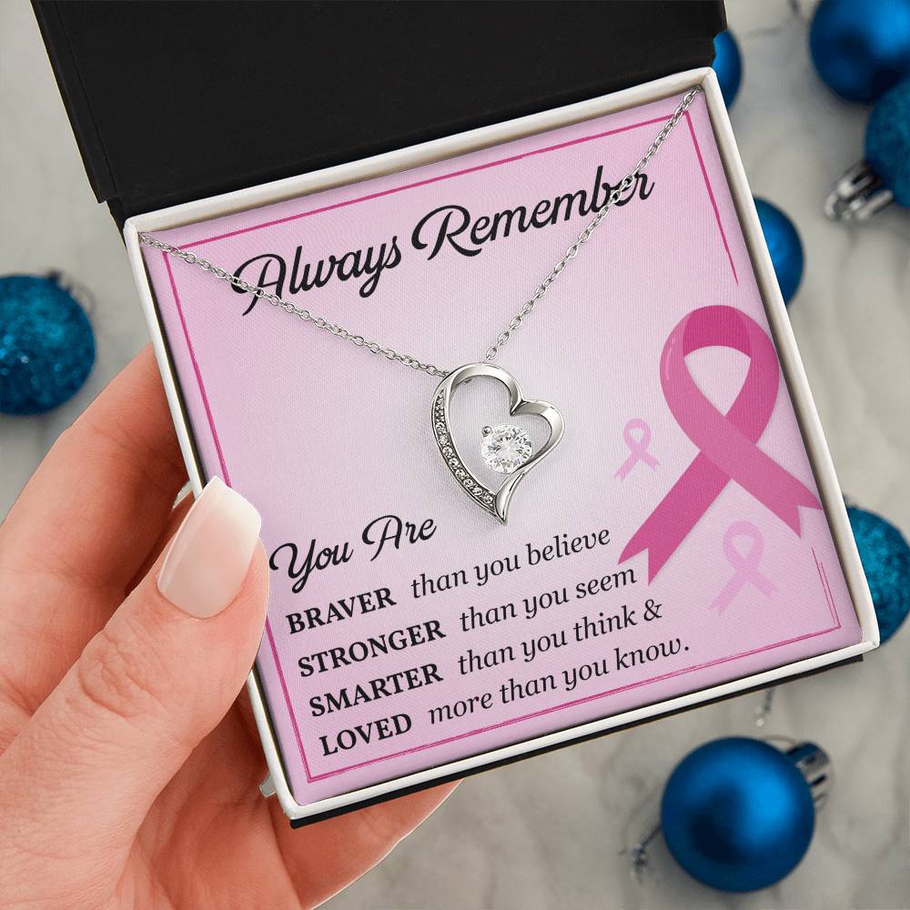 Breast Cancer Support Necklace with Card Gift Box