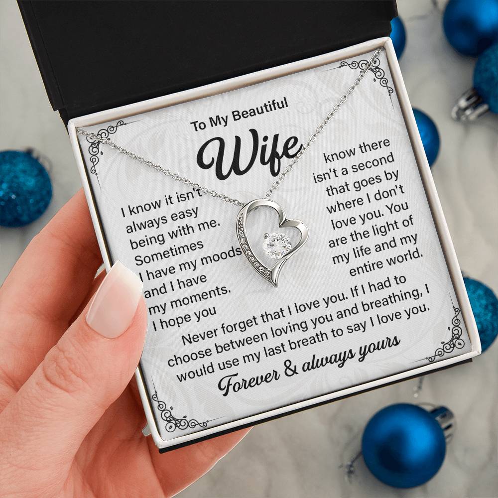 Husband to Wife Necklace Gift with Message Card