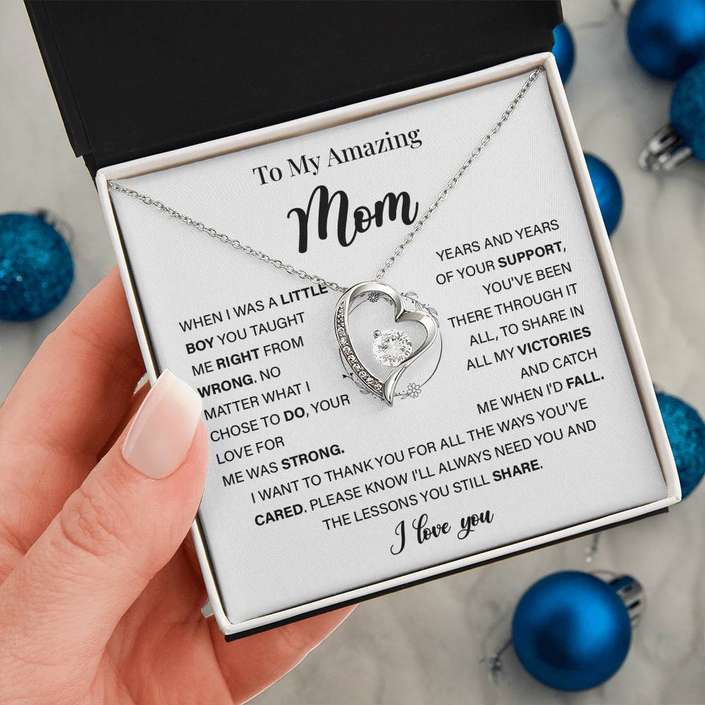 Sentimental Necklace for Mom with Heartfelt Message Card