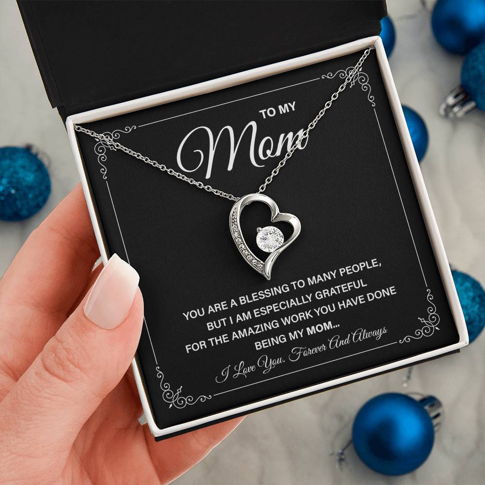 Elegant Mom Necklace Gift with Grateful Message