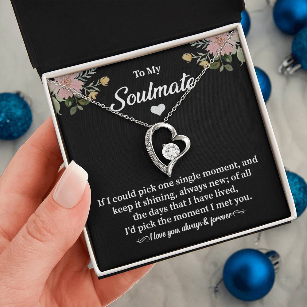 Soulmate Heart Necklace with Message Card & Gift Box