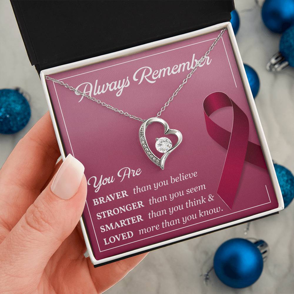 Burgundy Ribbon Encouragement Necklace for Her