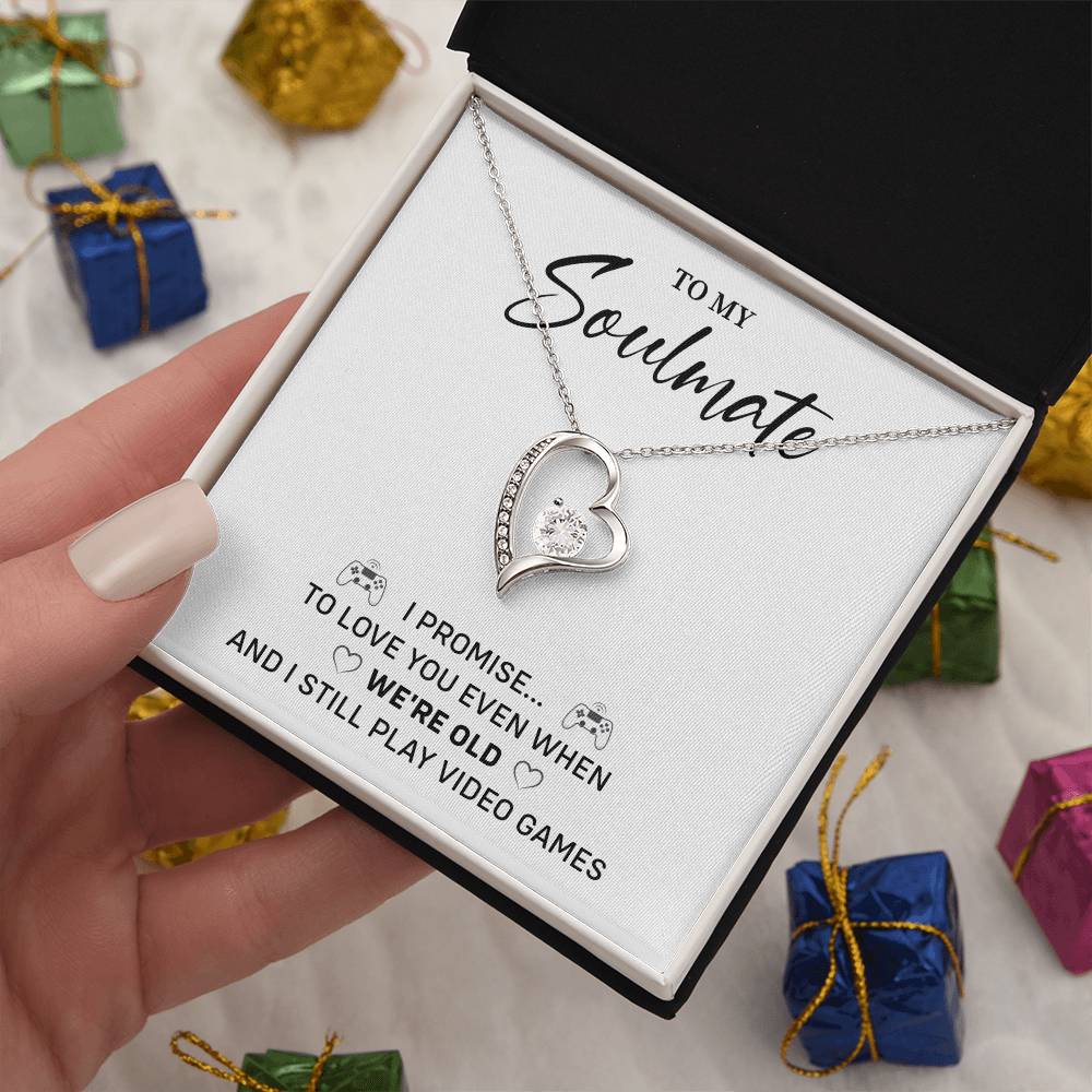 Gamer Soulmate Necklace Gift for Her – Message Card Box
