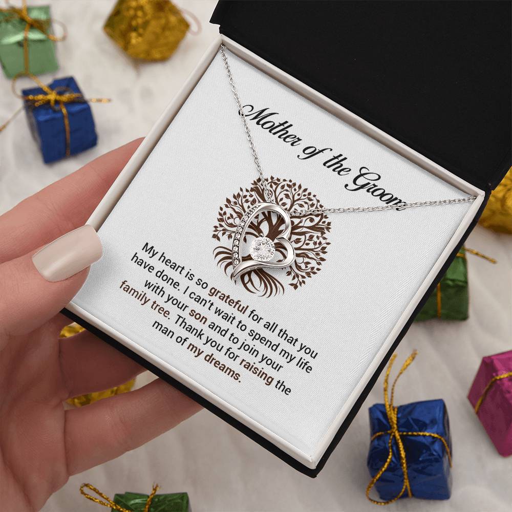 Mother of Groom Necklace Gift from Bride with Message Card