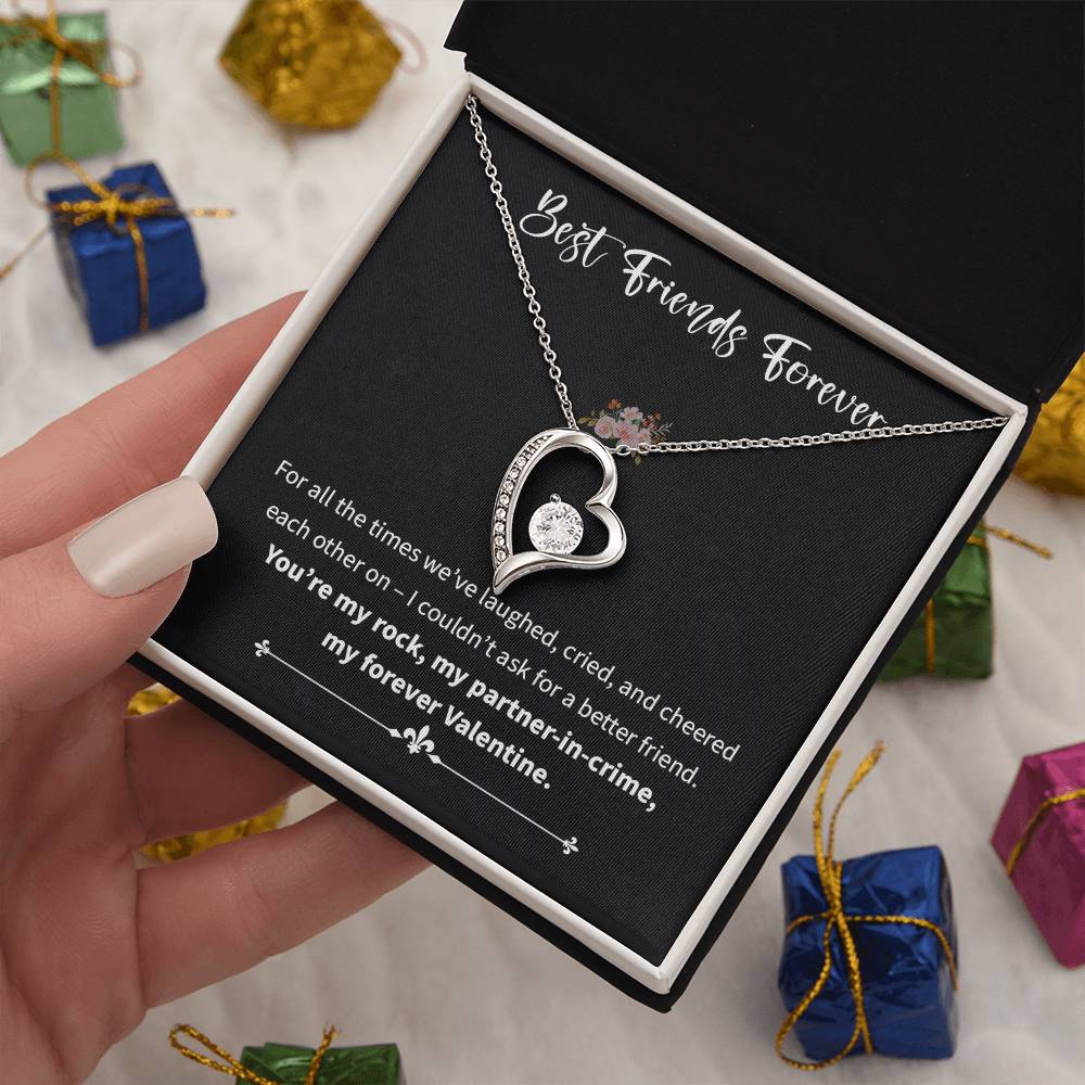 Best Friends Forever, Heartfelt Message With Necklace Happiness Necklace Celebrating Necklace Gift Of True Friendship Thankful For Your Unwavering Support Thank You Necklace Gift My Partner-in-crime Jewelry Forever Valentine Gift