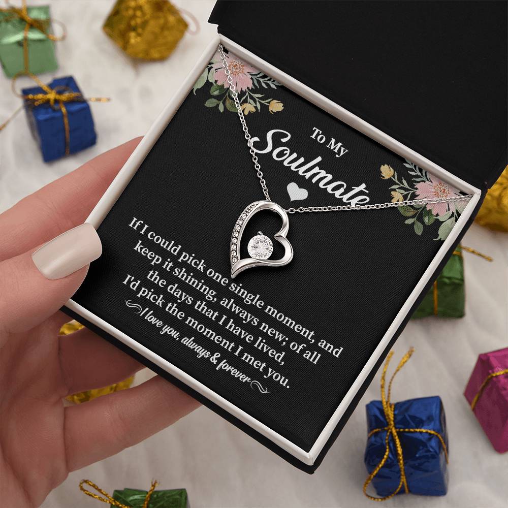 Soulmate Heart Necklace with Message Card & Gift Box