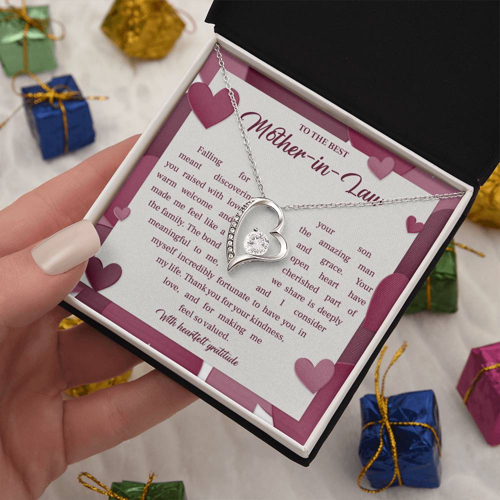 Elegant Mother-in-Law Necklace with Gift Box and Message