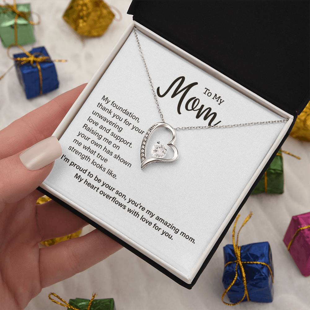 Necklace for Mom from Son – Thank You for Raising Me Alone