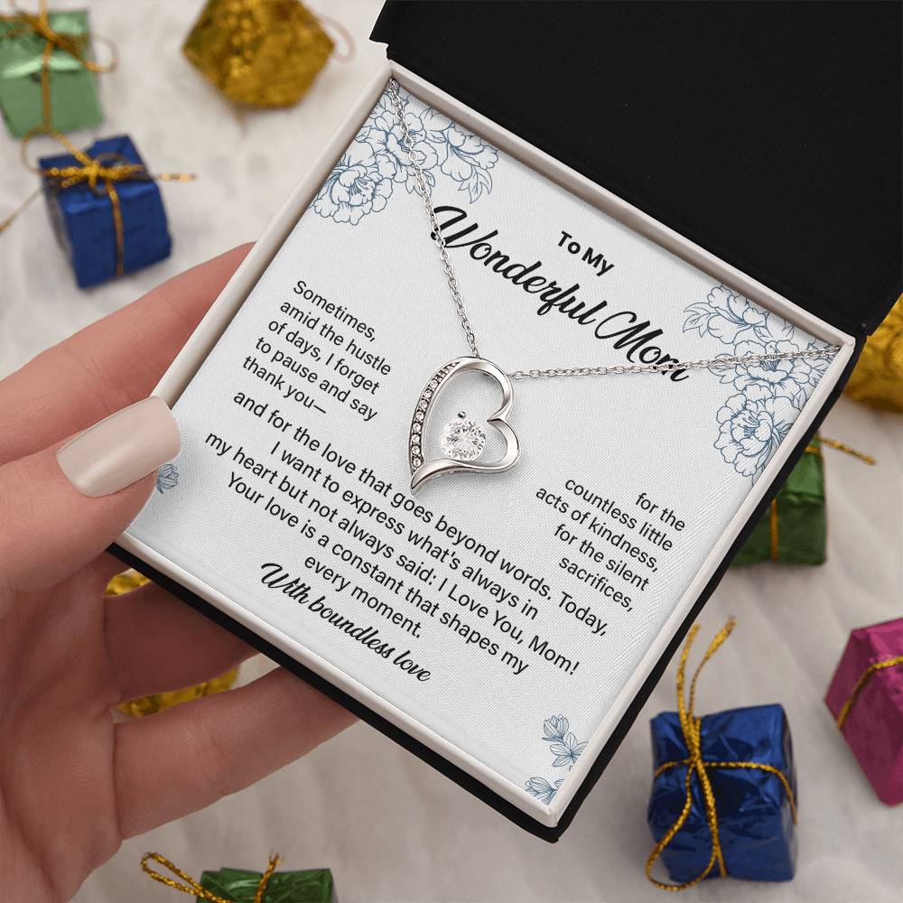 Wonderful Mom Necklace Gift from Daughter or Son