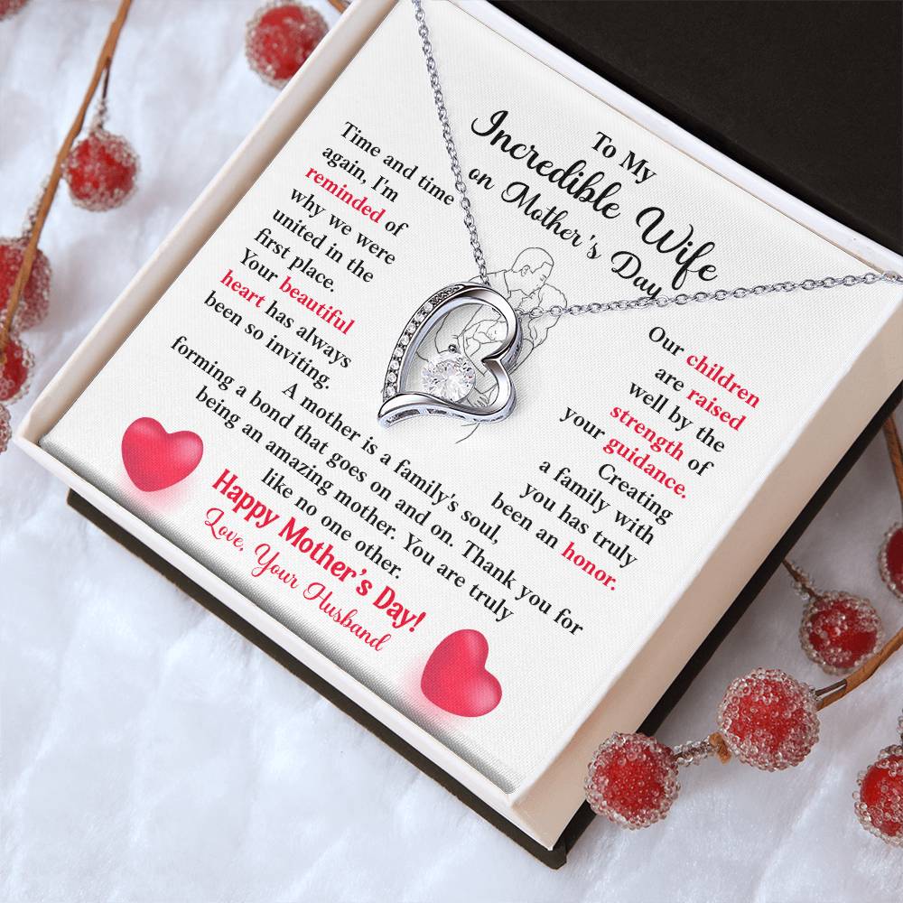 Mother’s Day Jewelry Gift for Wife with Message Card