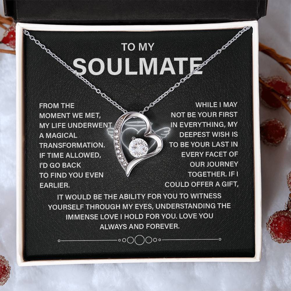 To My Soulmate Necklace – Deep Love Keepsake Gift for Wife Or Girlfriend
