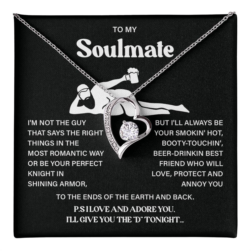 Funny Soulmate Necklace Gift – Message Card & Box