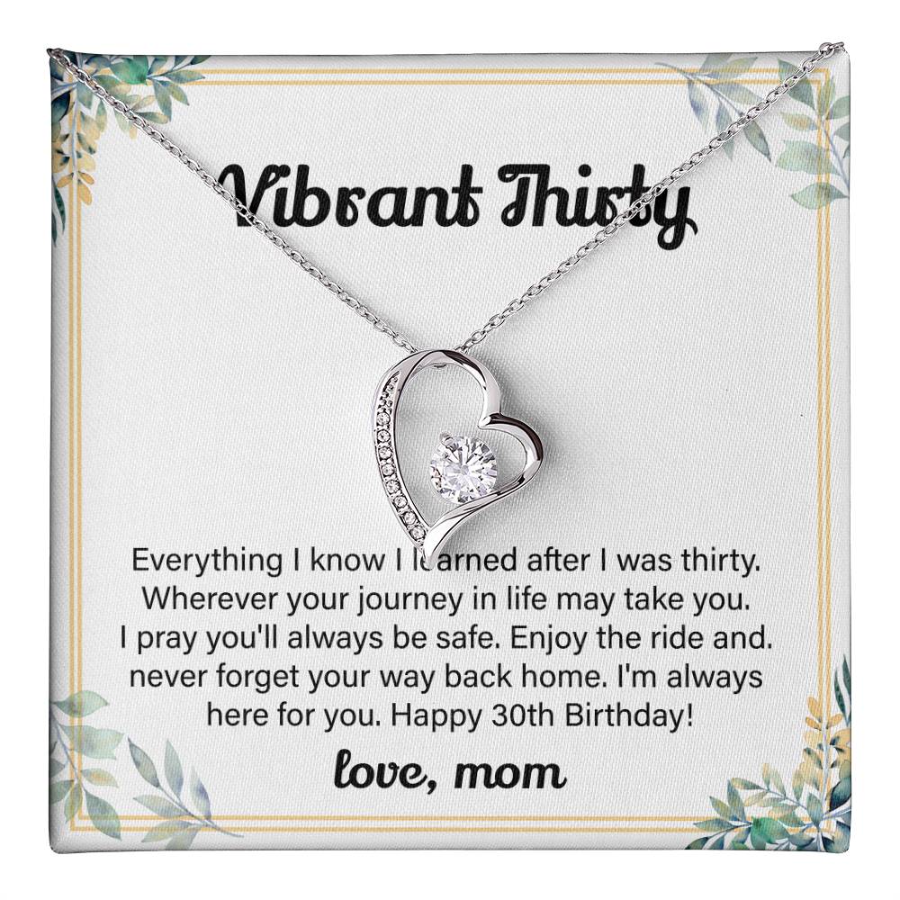 30th Birthday Necklace Gift for Daughter from Mom