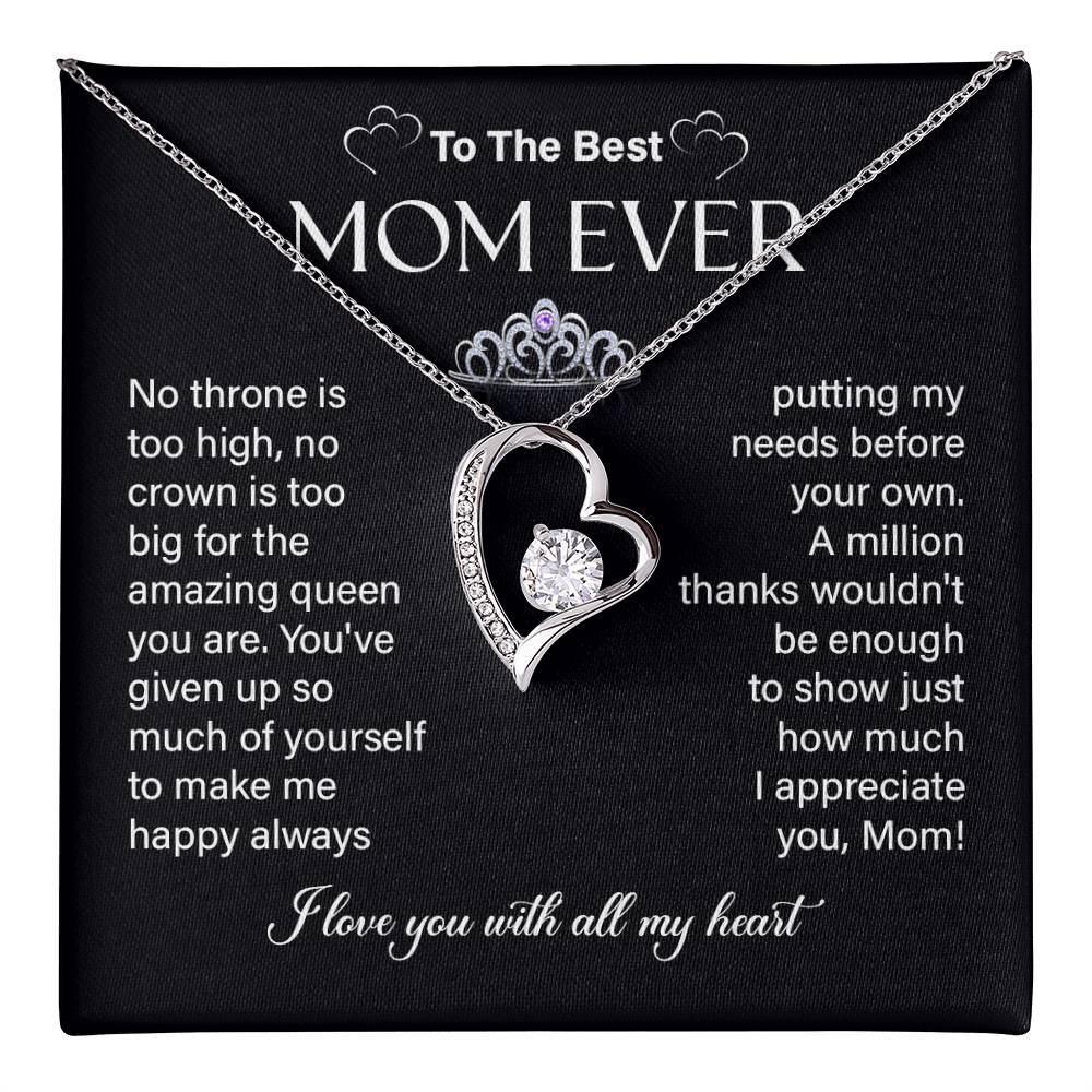 Necklace Gift for Mom – Best Mom Ever Message Card