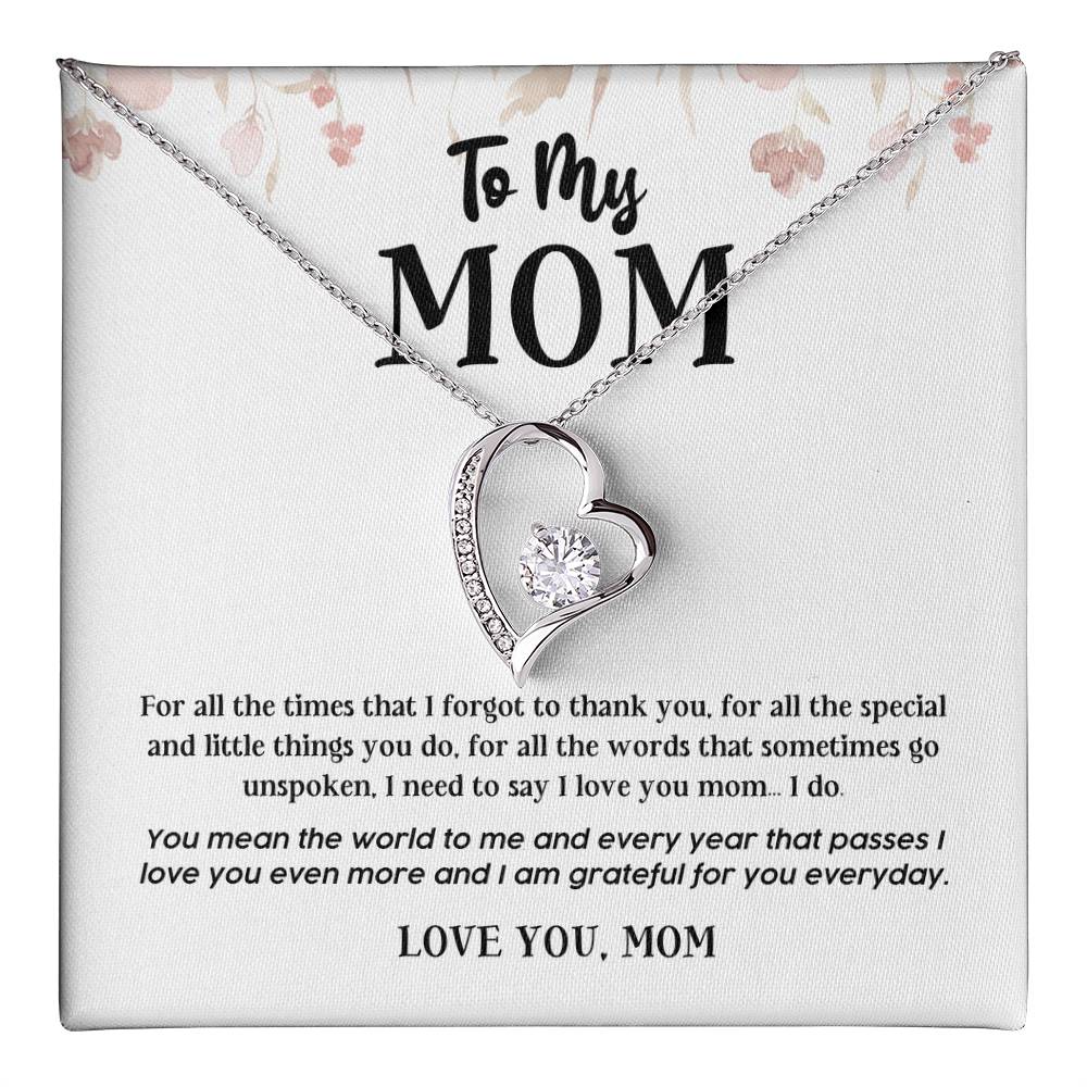 Heart Necklace Gift for Mom from Daughter or Son