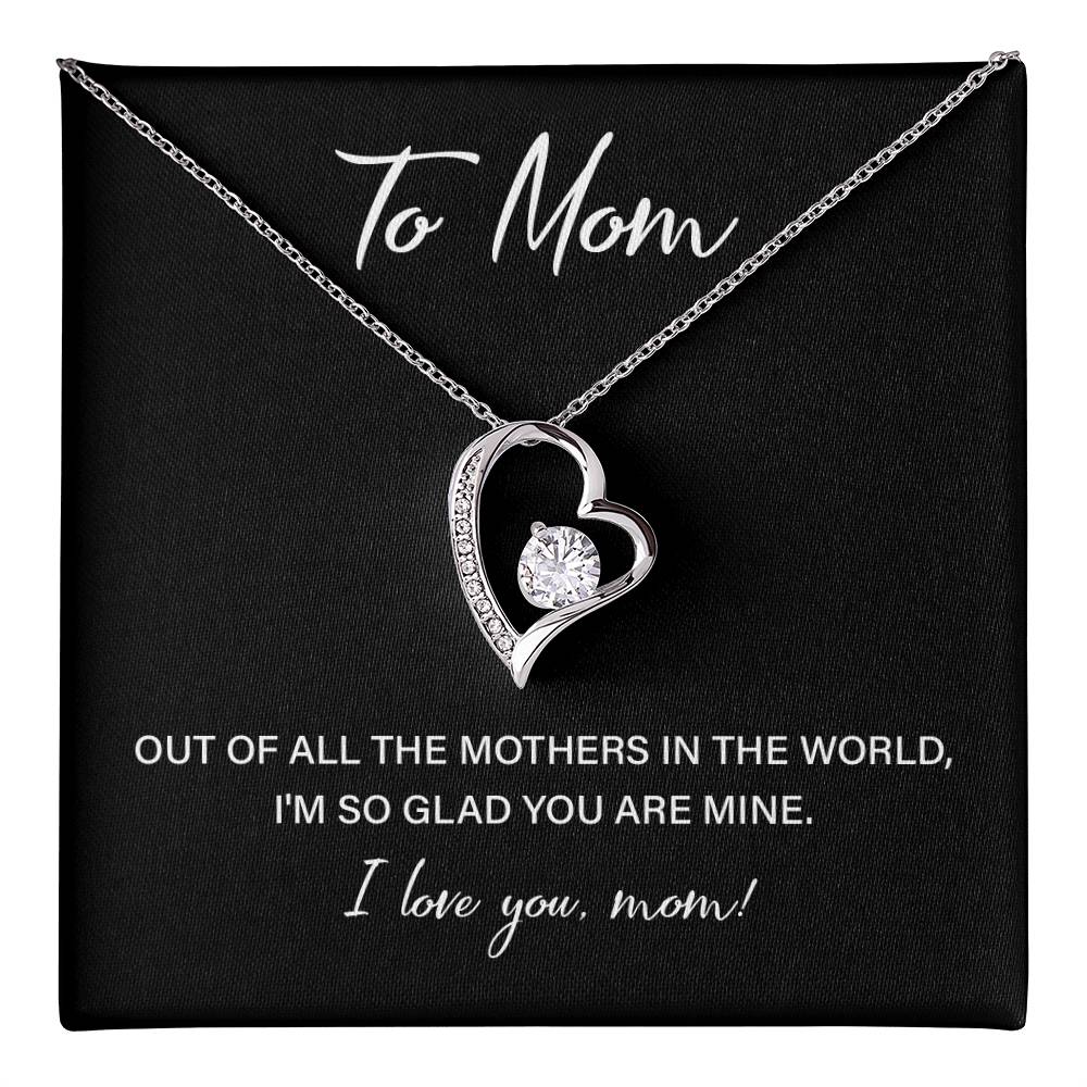 Heart Necklace for Mom With Sweet Love Note and Gift Box