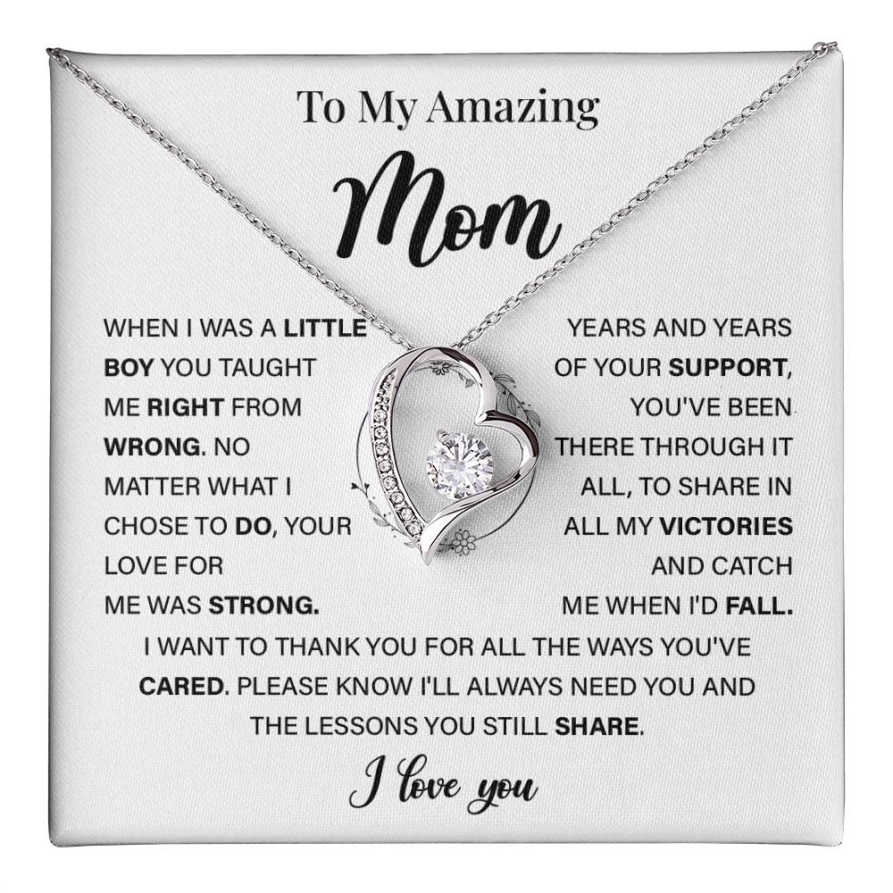 Sentimental Necklace for Mom with Heartfelt Message Card