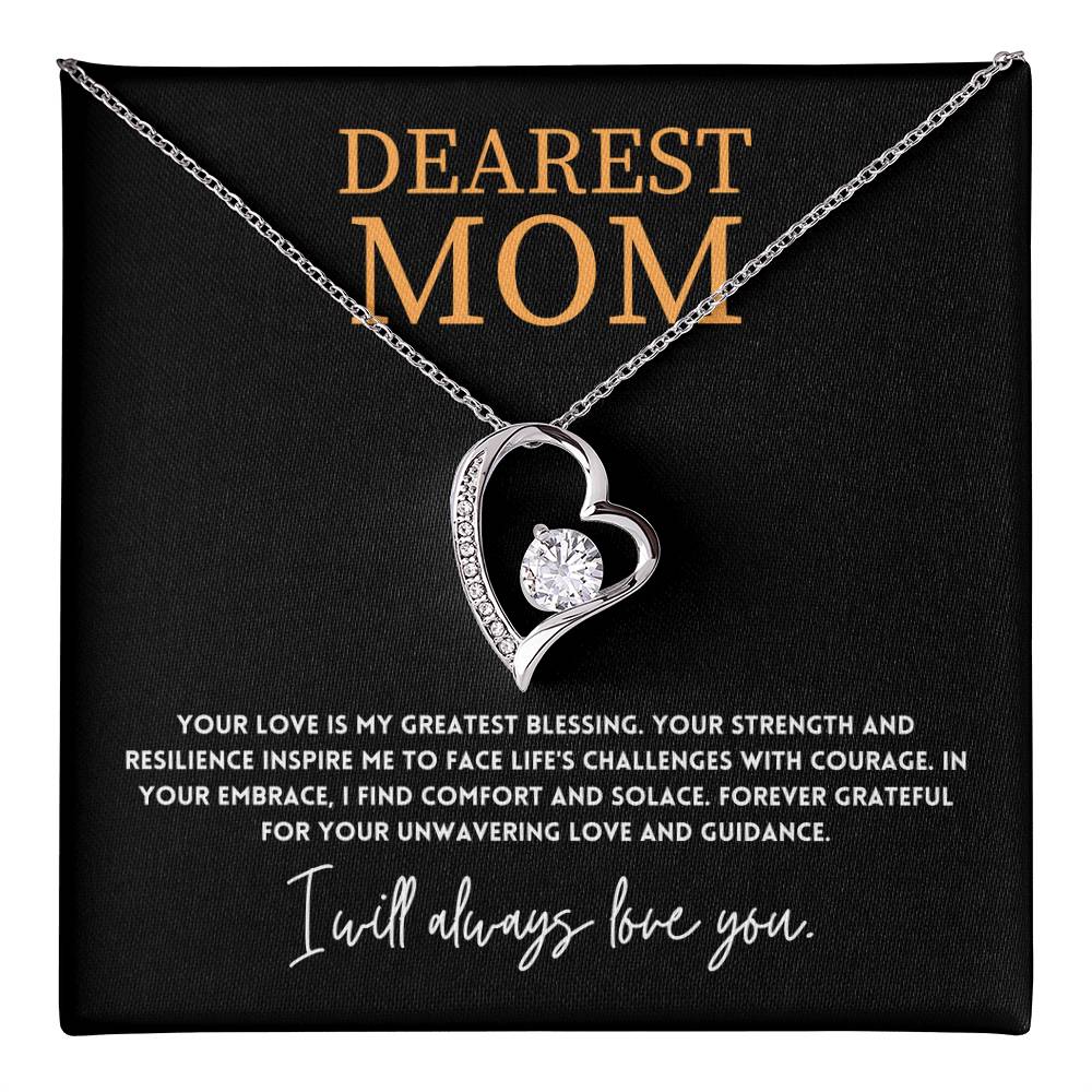 Heart Necklace Gift for Mom from Daughter or Son