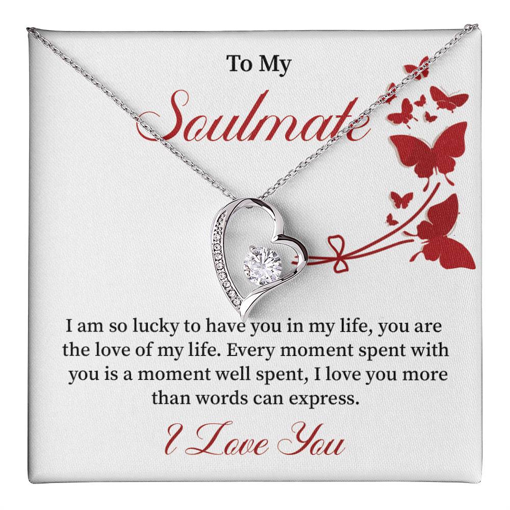 Soulmate Necklace Gift for Women – Love of My Life Message Card