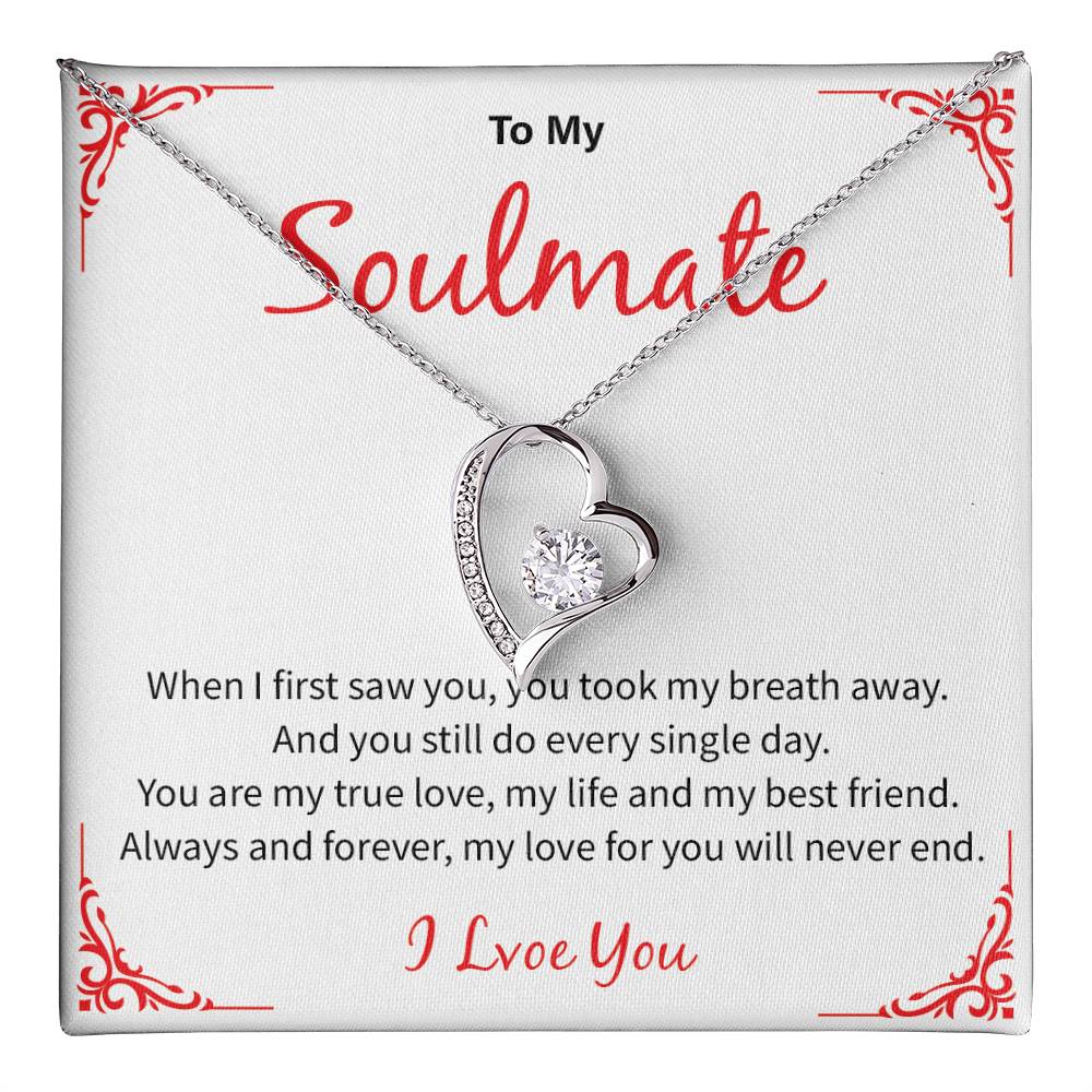 Soulmate Necklace Gift for Wife – I Love You Message Card