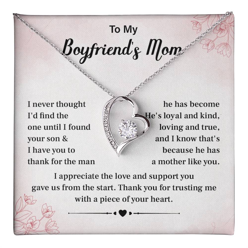 Boyfriend’s Mom Gift Necklace with Heartfelt Card