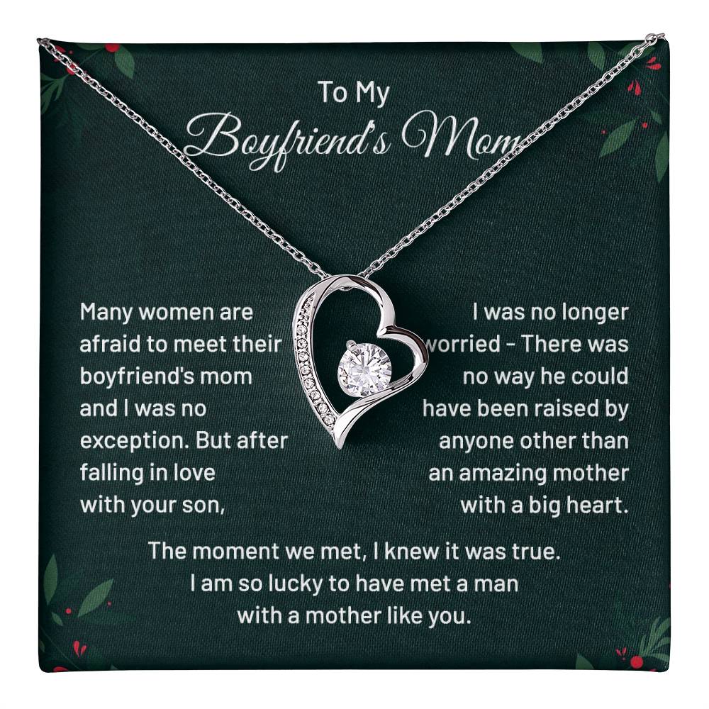 Boyfriend’s Mom Necklace Gift with Message Card