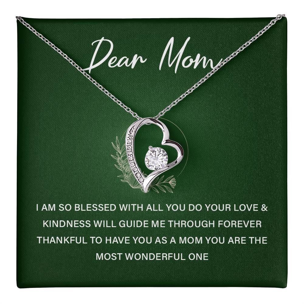 Heart Necklace Gift For Mom From Daughter With Lovely Note