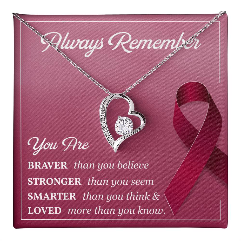 Burgundy Ribbon Encouragement Necklace for Her