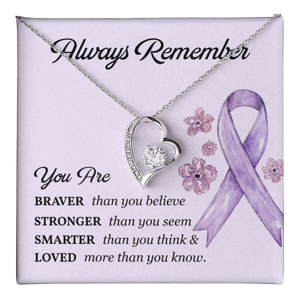 Cancer Support Gift with Purple Ribbon – Message Card