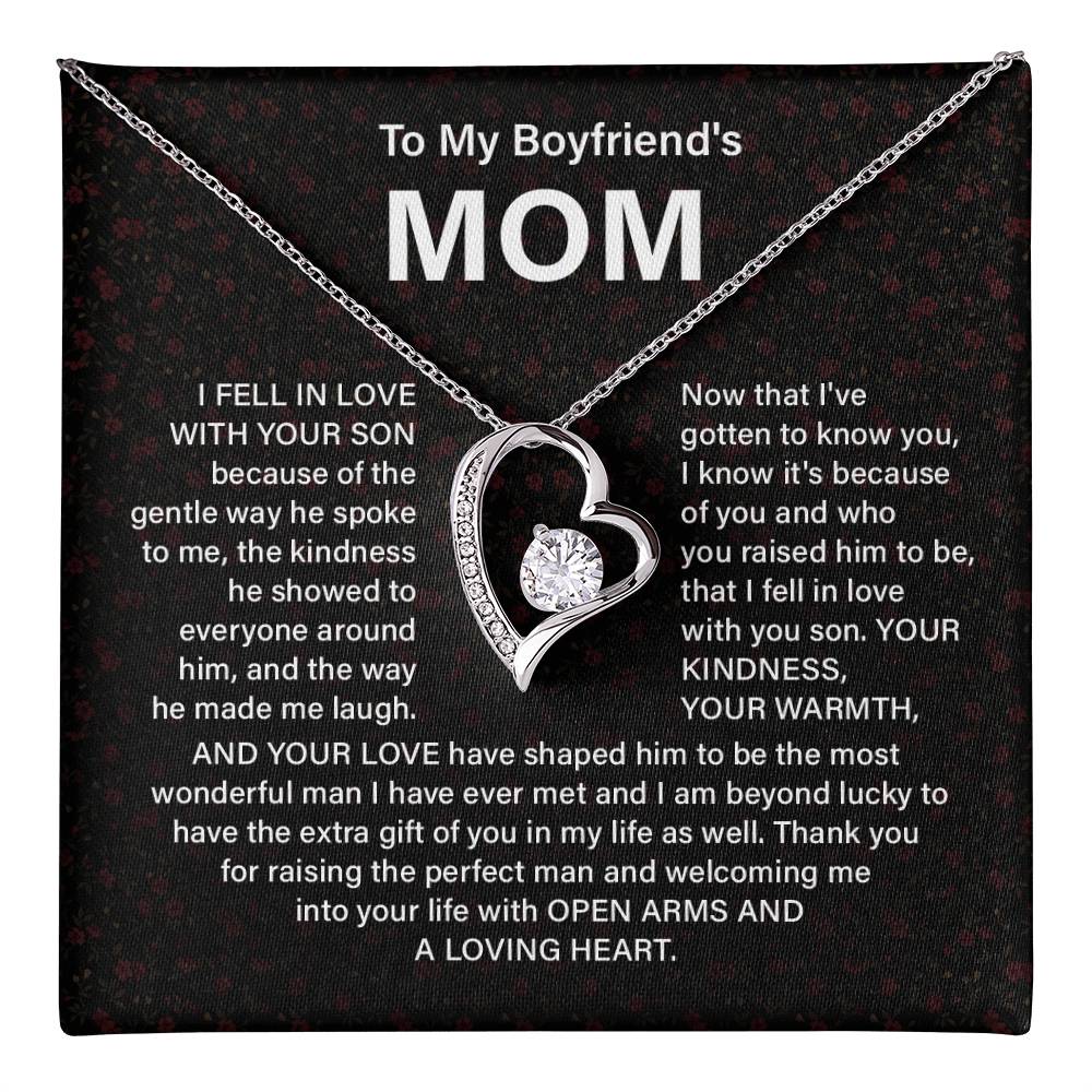 Boyfriend’s Mom Necklace Gift with Heart Pendant