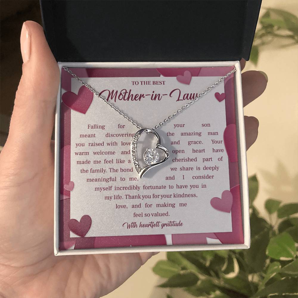 Elegant Mother-in-Law Necklace with Gift Box and Message