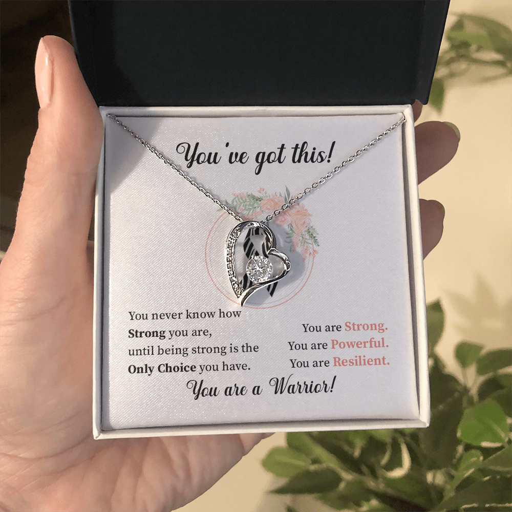 Carcinoid Cancer - Zebra Ribbon Awareness Warrior Necklace