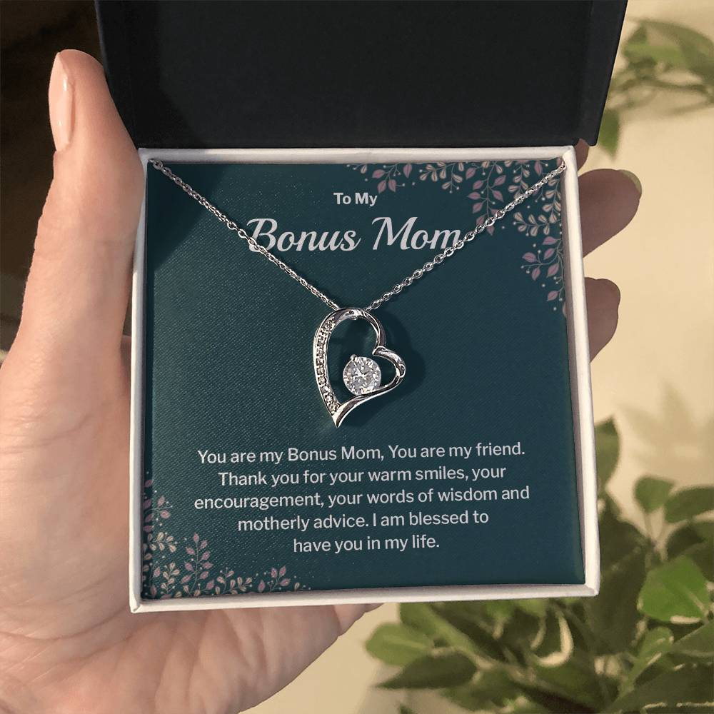 Bonus Mom Necklace Gift with Message Card