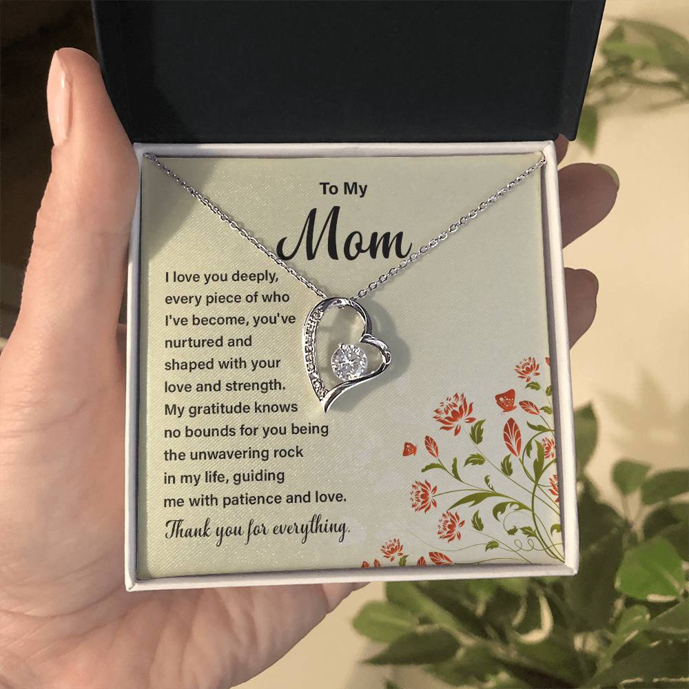 Daughter to Mom Heart Necklace Gift with Message Card